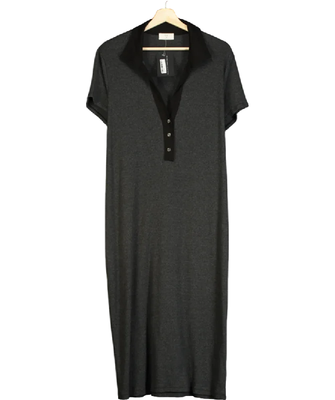 Anthropologie Grey Polo Midi Dress 100% Cotton UK XL