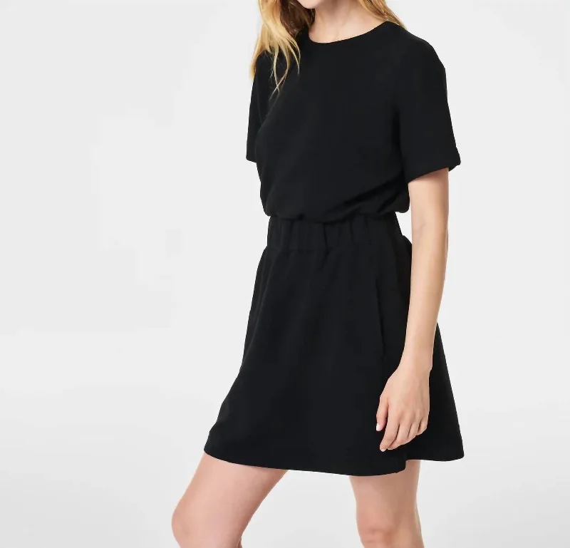 Airessentials Cinched T-Shirt Dress In Black