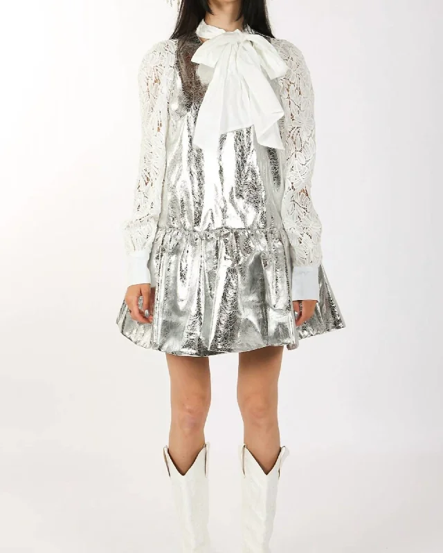 Metallic Mini Dress In Silver | Silver