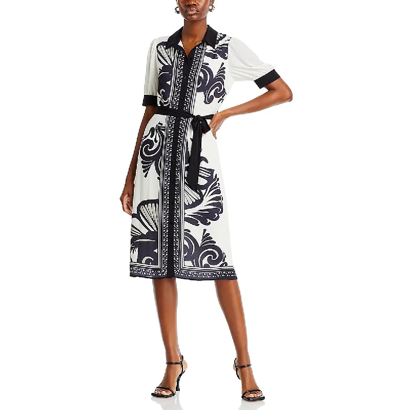 Womens Printed Collared Shirtdress