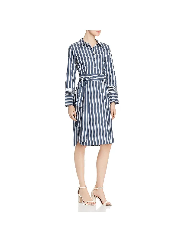 Fabiola Womens Woven Striped Shirtdress