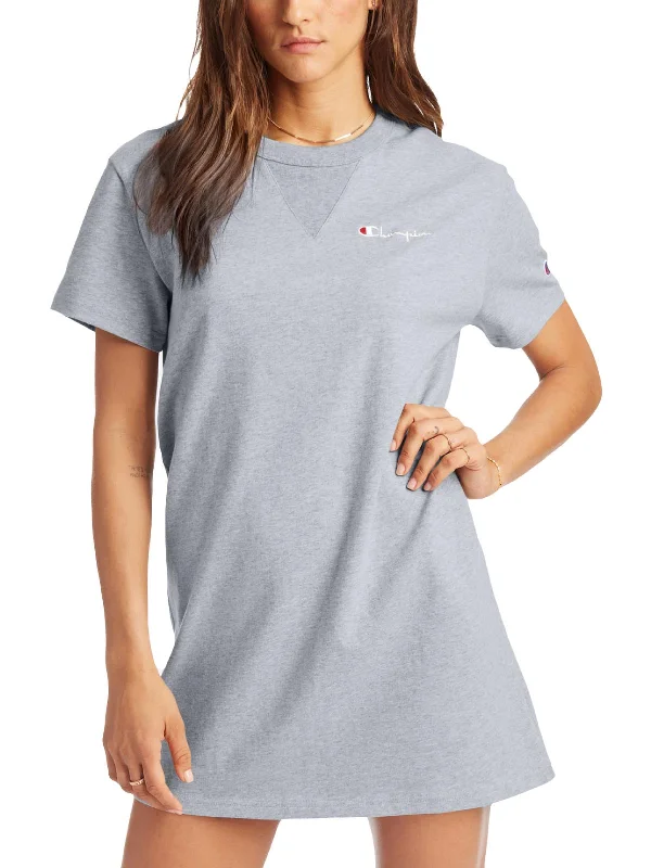 Boyfriend Womens Cotton Logo T-Shirt Dress