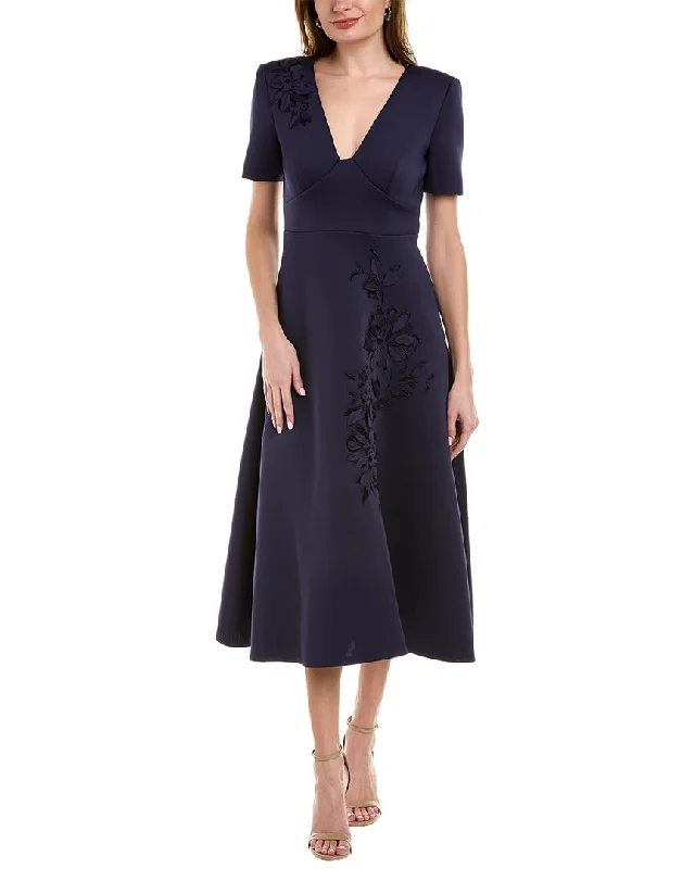 Badgley Mischka Fit-And-Flare Midi Dress