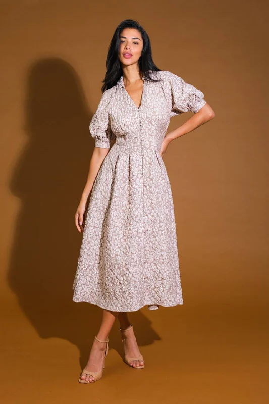 PERFECT VISION WOVEN MIDI DRESS