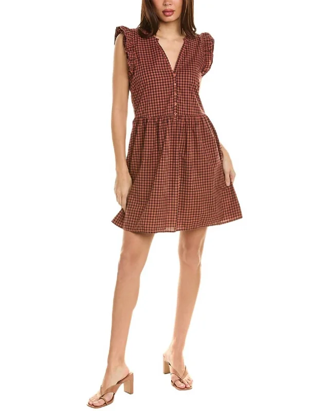 Tegan Ruffled Mini Dress In Tajin Check | Tajin Check