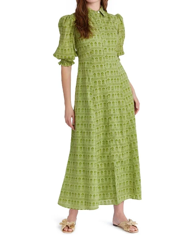 Rosie Shirtdress In Light Mossy Springs