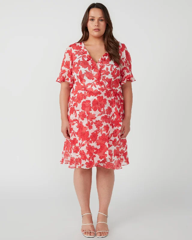 Poppy Essence Mini Dress | Milk/Geranium