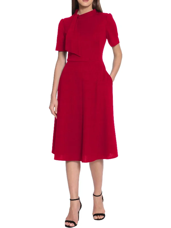 Womens Office Work Fit & Flare Dress