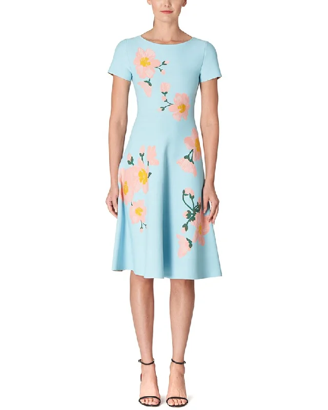 Carolina Herrera Boat Neck Flare Dress