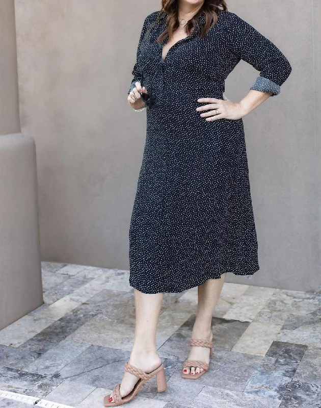 Black Polka Dot Shirtdress