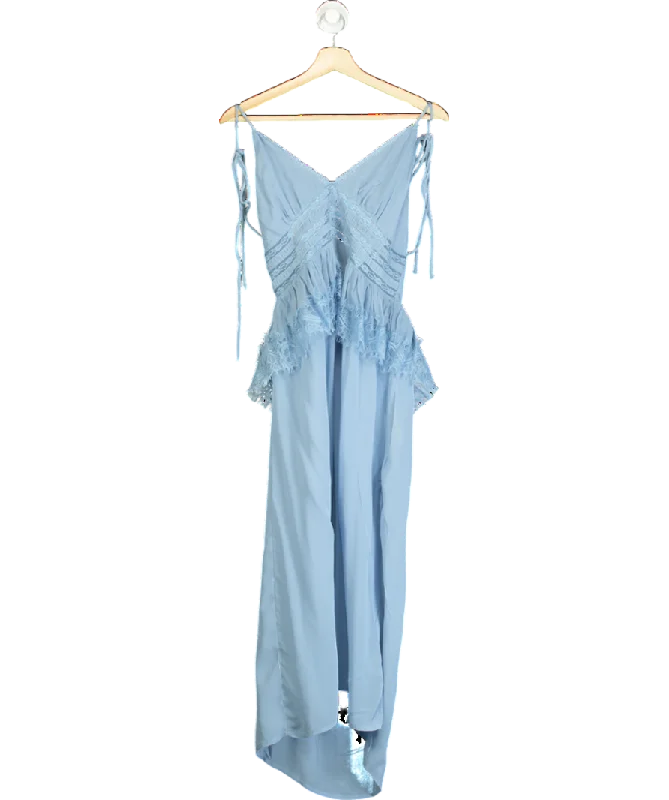 Free People Blue Kiki Slip Sheer Midi Dress UK M