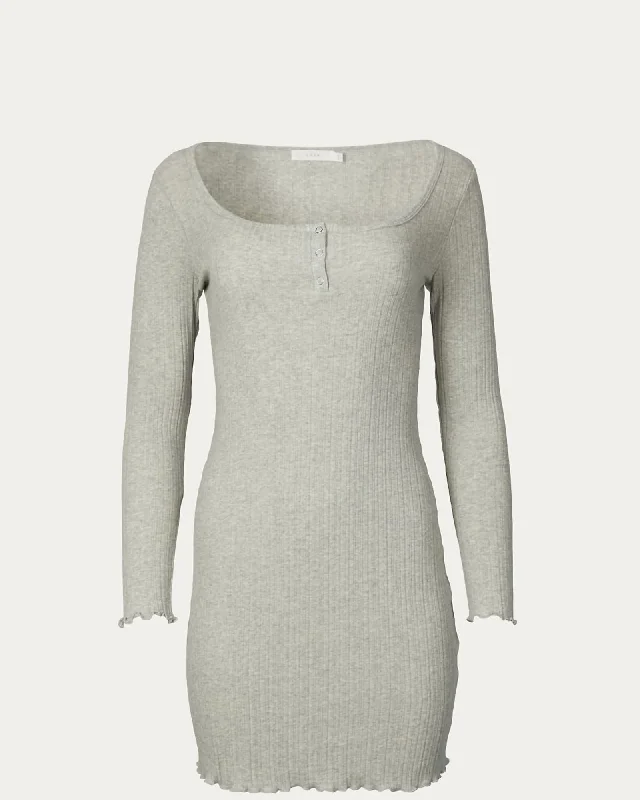 Ribbed Mini Dress in Heather Grey | Heather Grey