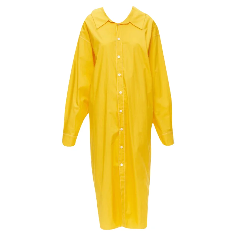 Marni egg yolk cotton spread collar knitee length shirt dress