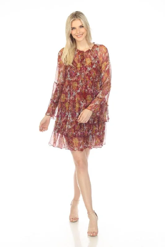 Johnny Was Jade Daisy Silk Floral Mini Dress Chic L30422