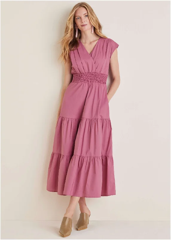 Smocked Waist Maxi Dress - Heather Rose