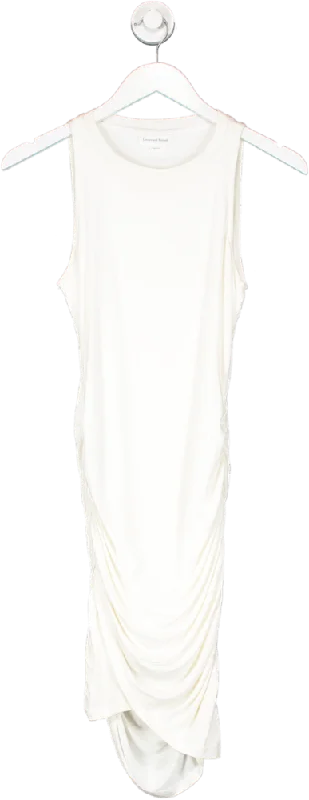 Lovers and Friends White Ruched Midi Dress UK XS