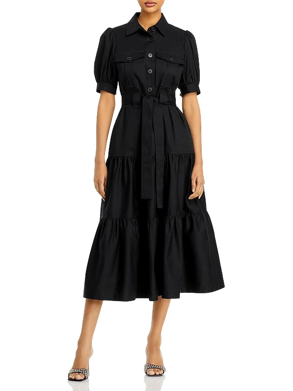 Buffy Womens Cotton Knee-Length Fit & Flare Dress