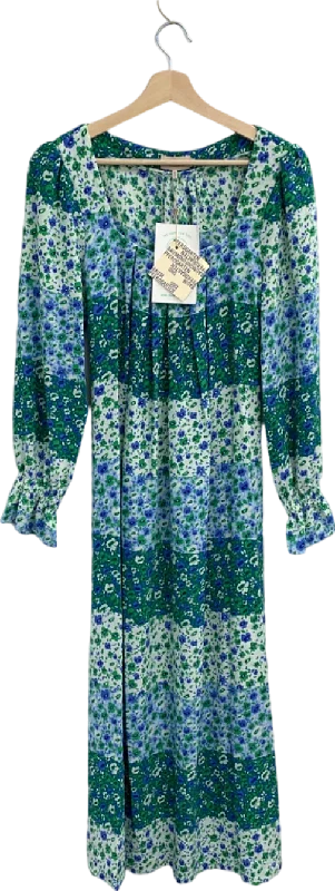 Baum Und Pferdgarten Blue Green Floral Midi Dress UK Size 10