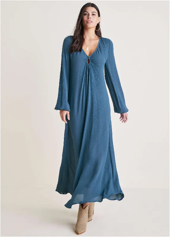 Keyhole Maxi Dress - Navy