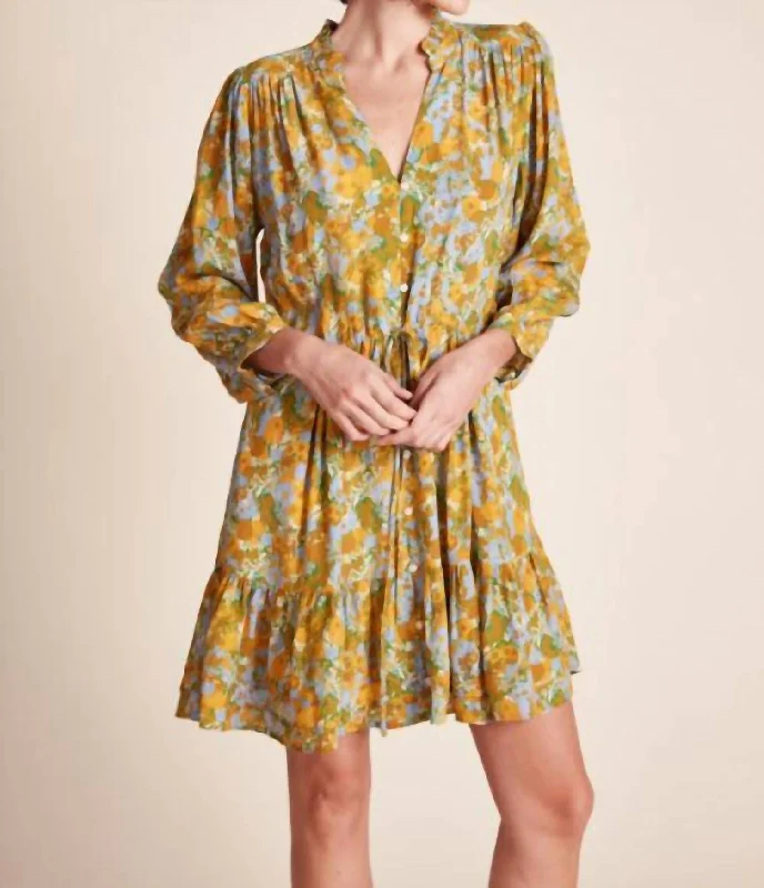 Yulia Shirtdress In Golden Briar