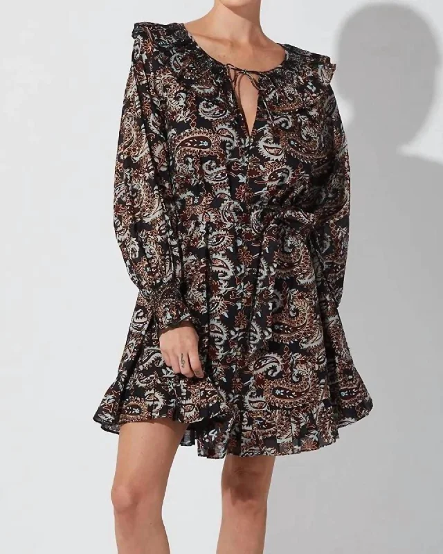 Carolyn Mini Dress in Avalon Blockprint | Avalon Blockprint