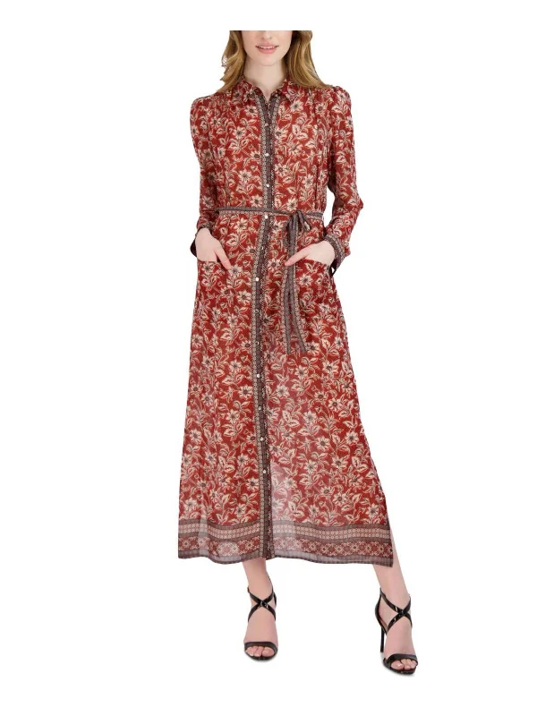 Womens Floral Print Shirtdress