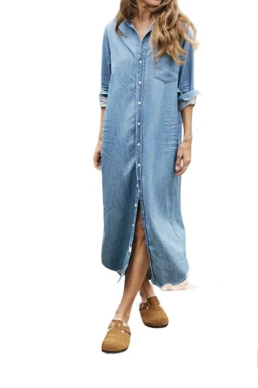 Rory Shirtdress In Vintage Stonewash Indigo