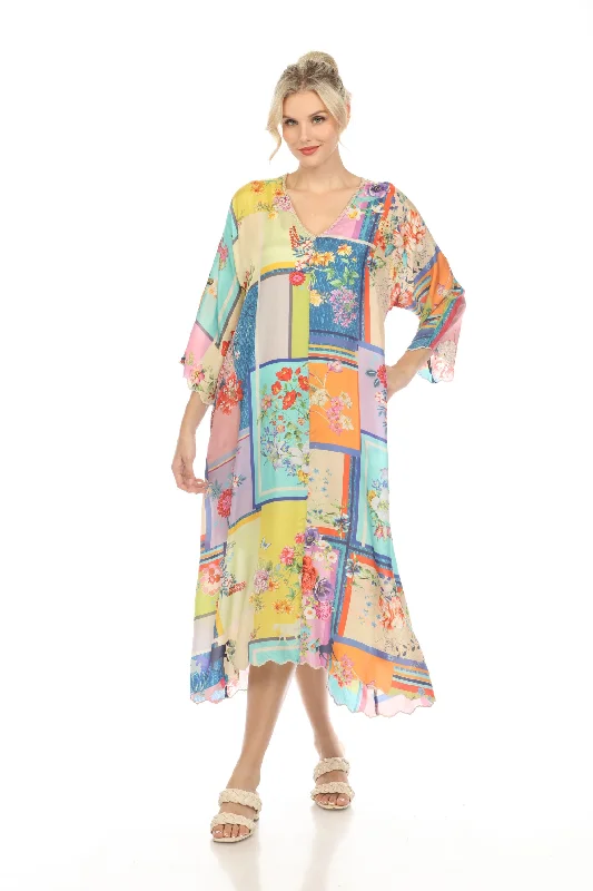 Johnny Was Stallion Cadence Silk Maxi Dress Boho Chic C31023-E