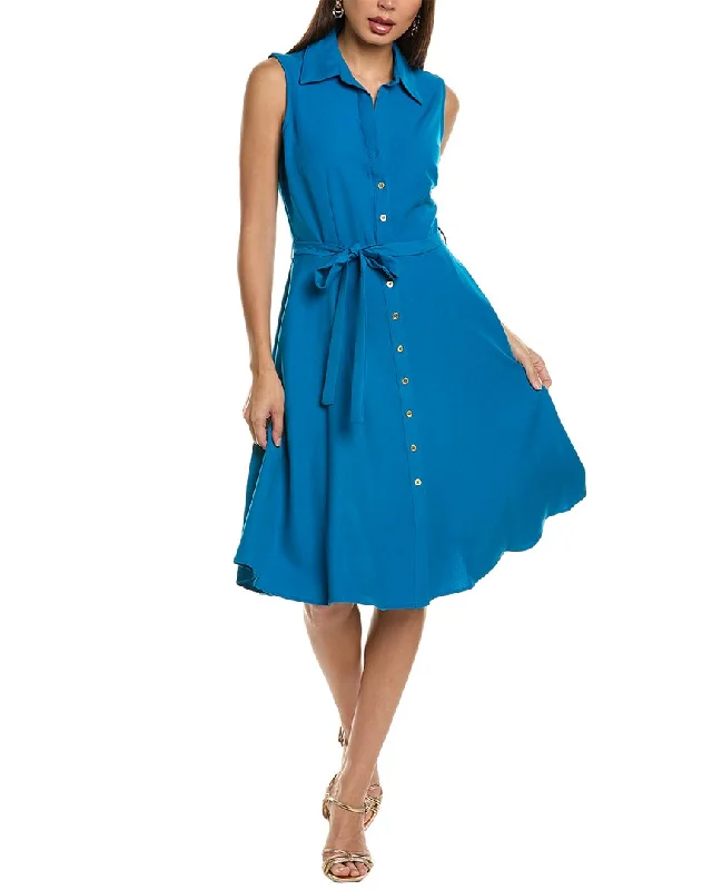 Sharagano Tie Waist Shirtdress