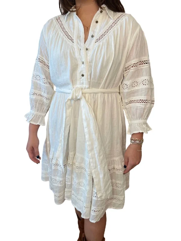 Primrose Shirt Dress In White