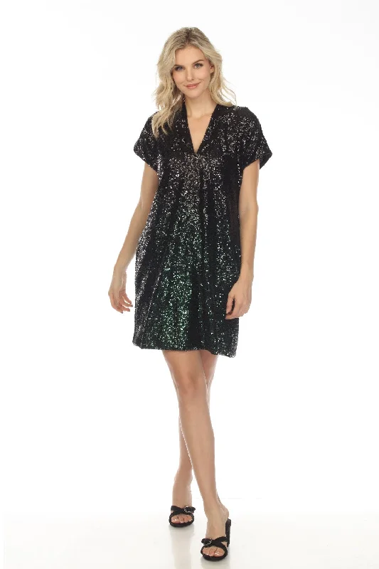 Johnny Was Sequin Ratanna Short Sleeve Mini Dress Boho Chic R34022