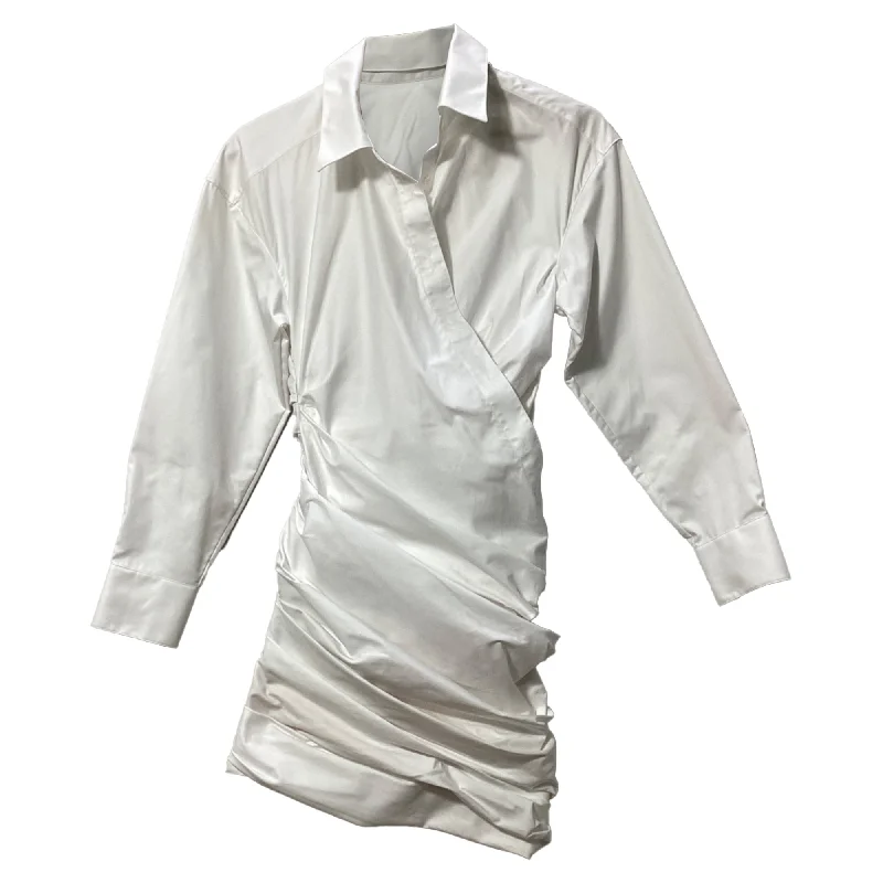 Alexander Wang Drape Shirt Dress in White Cotton