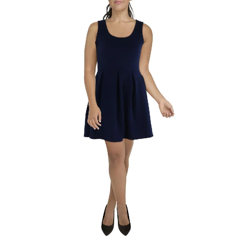 Womens Knit Sleeveless Fit & Flare Dress