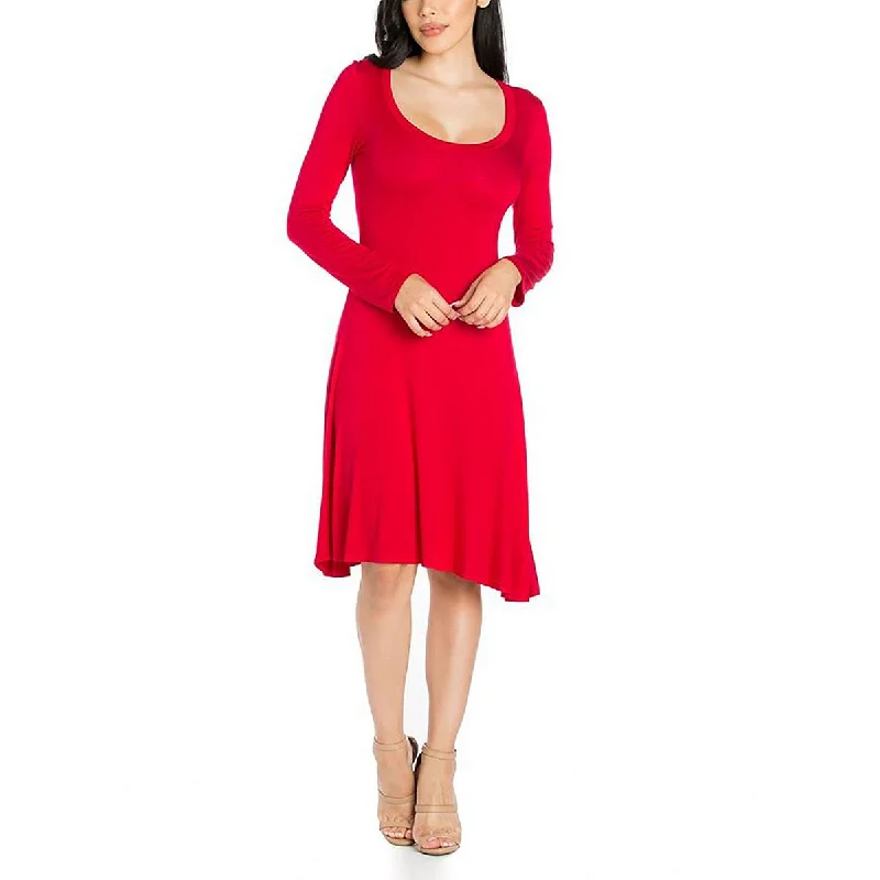 Plus Womens Crewneck Knee Length T-Shirt Dress