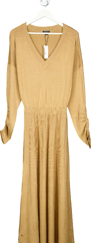 Karen Millen Camel V-Neck Midi Dress M