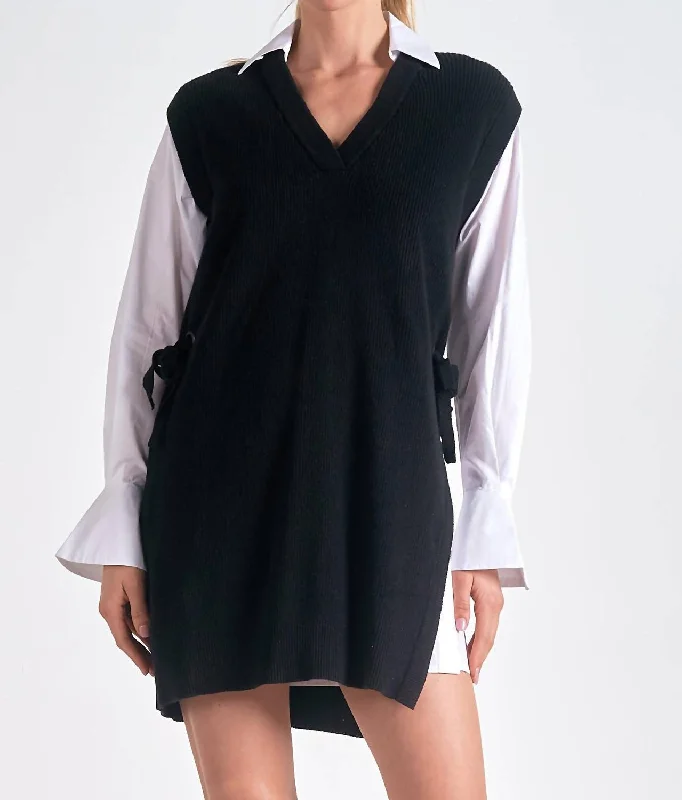 Dress Sweater Shirt In Black