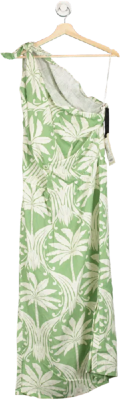 Johanna Ortiz Green Under The Palm Midi Dress UK 12