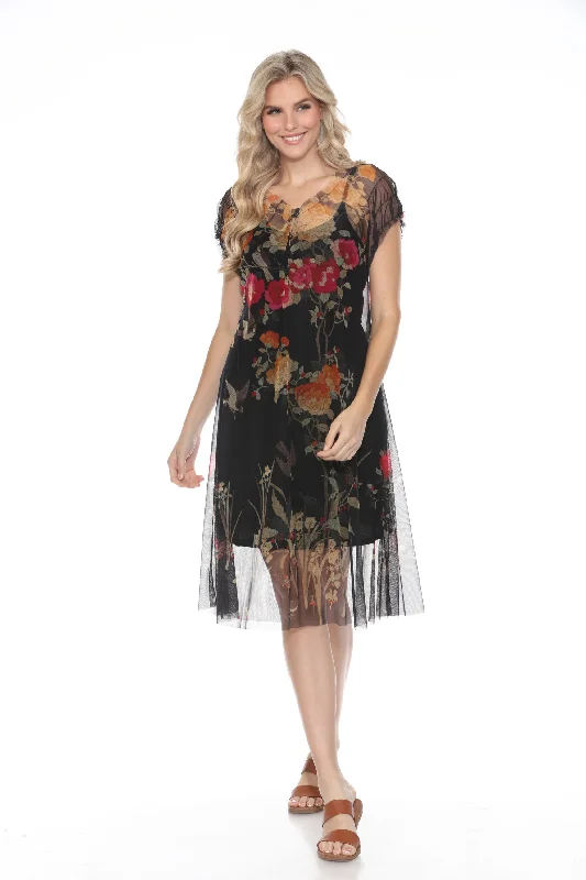 Johnny Was Biya Yokono Floral Mesh Midi Dress B38623-O