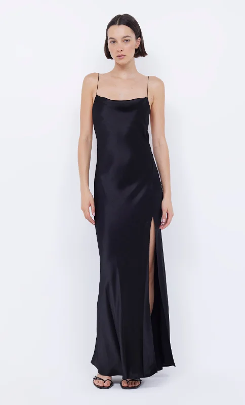 AYALA COWL MAXI DRESS - BLACK