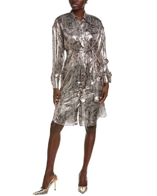 Brunello Cucinelli Silk-Blend Shirtdress