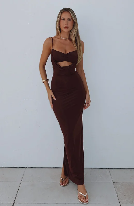 Hit The City Maxi Dress Chocolate