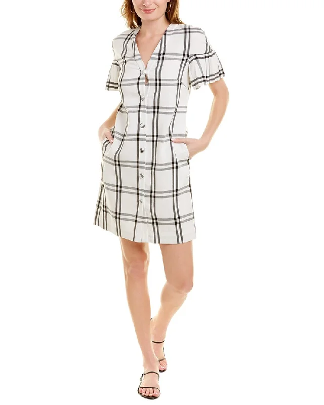 Pearl by Lela Rose Oversized Plaid Shirtdress