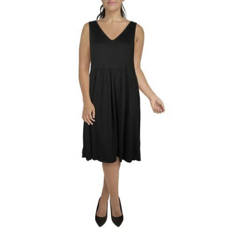 Plus Womens V-Neck Fit &Flare Fit & Flare Dress