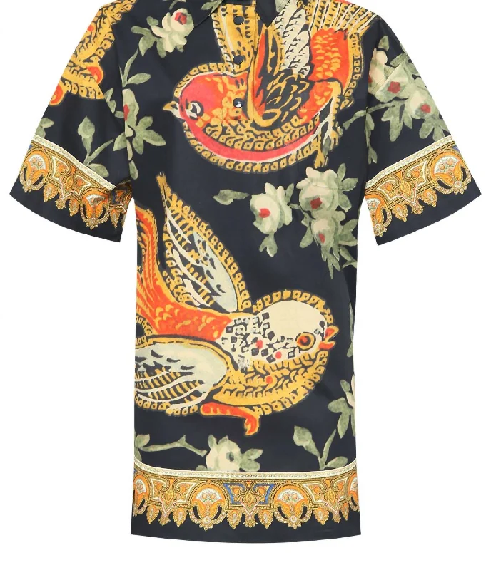 Bird Shirt Dress In Multi