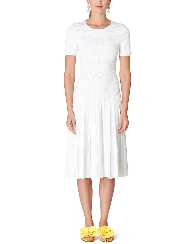 Carolina Herrera Crewneck Flare Dress