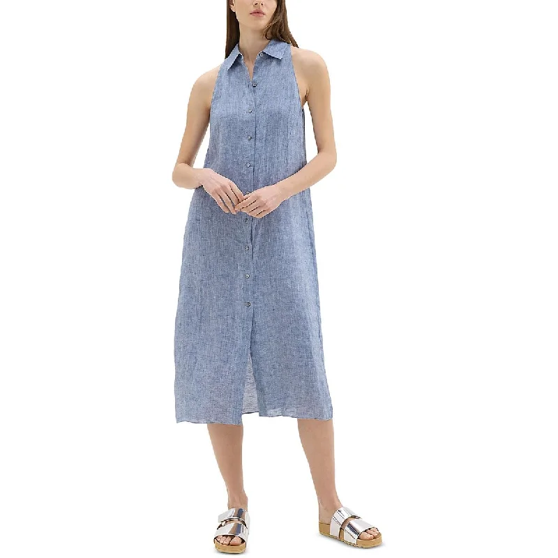 Womens Collar Button Up Shirtdress