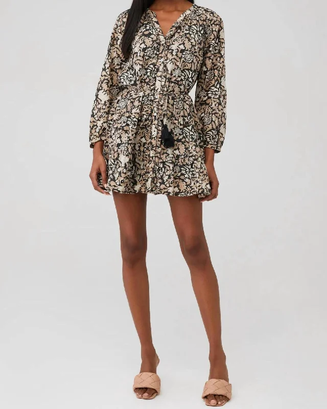 Mylah Mini Dress in Fleur Block Print | Fleur Block Print