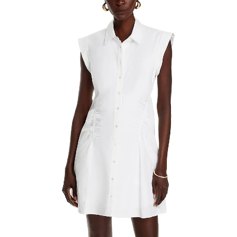 Womens Button Down Collar Shirtdress