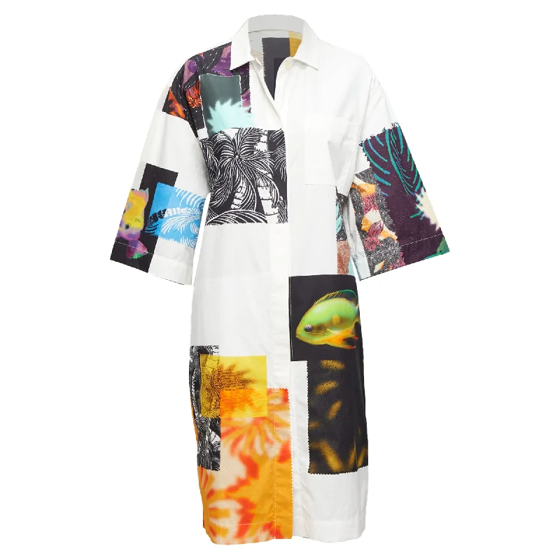 Dries Van Noten Photographic Patch Print Shirt Dress