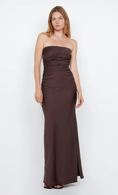 ETERNITY STRAPLESS MAXI  - DARK CHOCOLATE